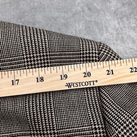Jos A Bank Blazer Men 46L Black Tan Prince Edward Plaid Signature Silk Camelhair - Picture 7 of 13